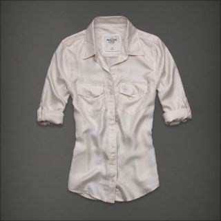 88$ Abercrombie Fitch Brett Button Down Shirt Top Cream M