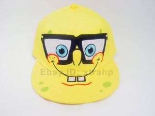 spongebob nerd glass baseball cap licensed flex fit hat time