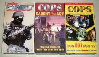 COPS VHS 3 MOVIE COLLECTION Too Hot For TV, Caught In The Act 