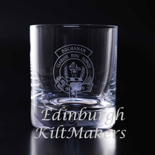 MacFarlane Clan Crested Crystal Whiskey Glass Burns Crystal Whisky 