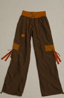 Zumba Cargo Pants RARE Small Brown Excellent Condition