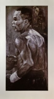 Sugar Ray Leonard 26x47 Lithograph Signed Autographed by Stephen 