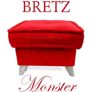 Bretz Cultsofa Hocker Monster Beistellstuhl Rot Struktursamt 