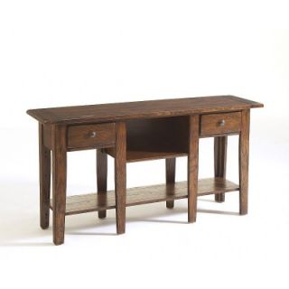 broyhill attic rustic oak sofa table authentic features and details 
