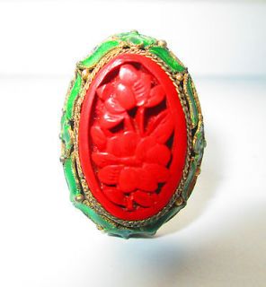 antique chinese export cinnabar ring from canada 
