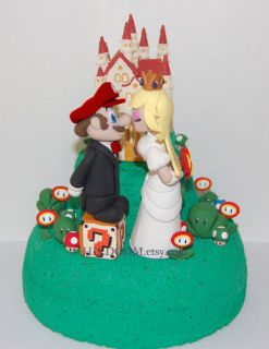 Mario and Princess Peach Base Wedding Cake Topper