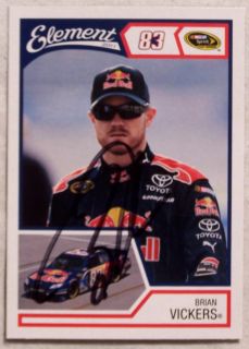 Brian Vickers Autographed 2011 Elements Red Bull NASCAR Card with COA 