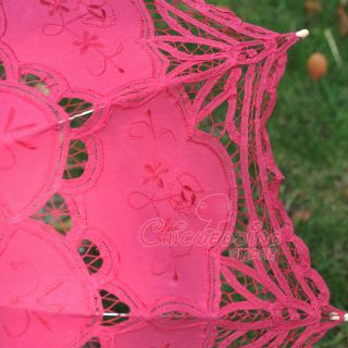 New Roseo Lace Cotton Embroidery Wedding Umbrella (HS110021)