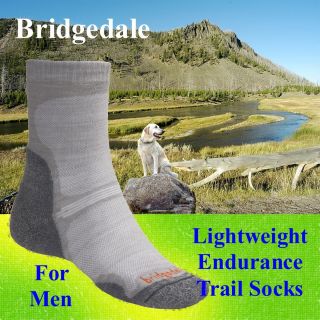 Bridgedale Lightweight Endurance Trail Moisture Wicking Crew Socks for 