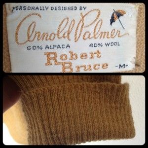 Vintage Arnold Palmer Alpaca Wool Robert Bruce Cardigan Sweater Medium 