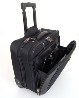 17 Laptop Briefcase on Wheels Rolling Portfolio Case Roller Attache 