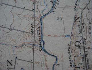 1925 Electric Railroad Map COLUMBUS Grove City Ohio OSU