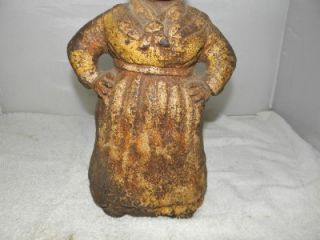 Signed Hubley Black Mammy Cast Iron Door Stop 12 High RARE Find 