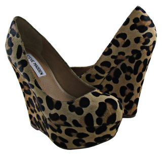 New Steve Madden Womens Pammyy L Leopard Wedge Heel Shoes US Sizes 