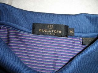 Bugatchi Uomo Mens Polo Shirt XXL 100 Egyptian Cotton Purple Blue 