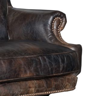 Saddle Brown Leather Executive Office Swivel Chair