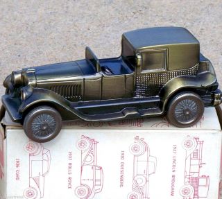1970s Banthrico Brass 1927 Lincoln Brougham Car Bank IN BOX