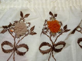 Vtg Kitchen Curtains  Valance Brown Country