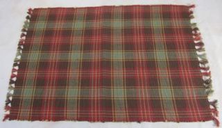 Country Rustic Red Green Brown Plaid Cheyenne Ribbed Placemat