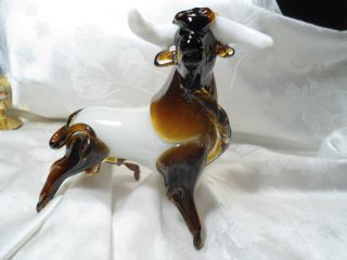 Blown glass bull figurine
