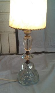 Small Vintage Lead Crystal and Brass table lamp 18 Beautiful