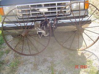 Antique steel iron farm WHEELS wagon implement matched or close 