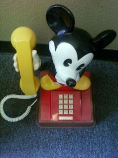 vintage the mickey mouse push button phone 