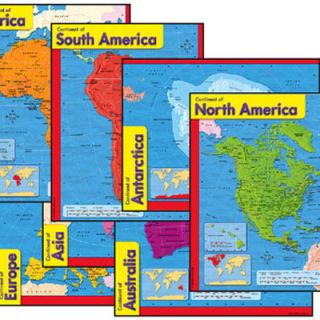   Charts Geography Asia Australia Africa Bulletin Board Set New