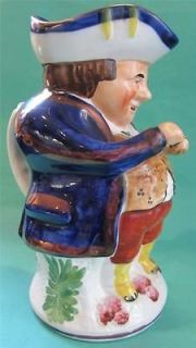 ANTIQUE POTTERY TOBY CHARACTER JUG GAUDY WELSH COLOURS SNUFF TAKER