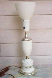 vintage cream gold toleware metal tole table lamp time left