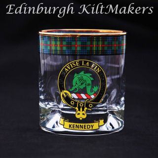 Watson Clan Crested Whisky Glass Tartan Whisky Glasses