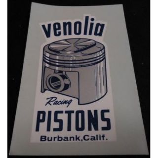 Vintage Racing Decal VENOLIA PISTONS BURBANK CA