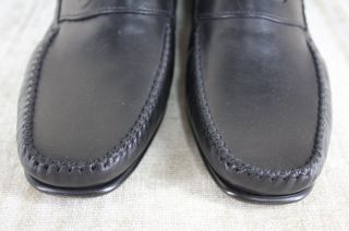 Bruno Magli Davee Black Leather Slip on penny Loafers size 8 $425 NIB 
