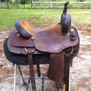 17 John Vega Cutting Saddle Greenville Texas Western Cutter