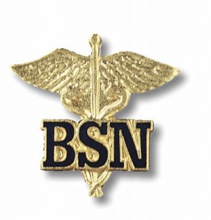 BSN Nurse on Caduceus Medical Emblem Graduation Pin New