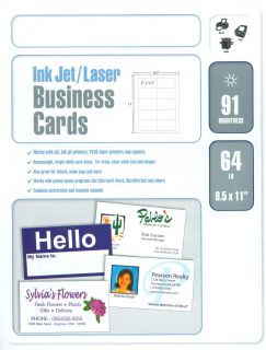   Sealed White Matte Inkjet Business Cards, Ink Jet & Laser Card Stock