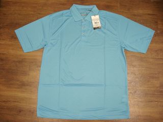 NEW Cutter & Buck mens large golf shirt light blue orig $65 moisture 