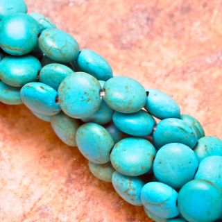 8x5mm Turquoise Gemstone Button Beads Strand 15 1 3