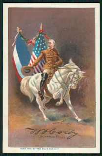 Buffalo Bill Wild West Native American Circus original 1910s postcard 