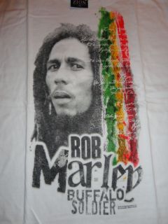 New Bob Marley Buffalo Soldier White Short Sleeve Tee T Shirt x Large 