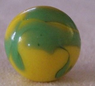 Marbles Vintage 21 32 Mint CAC Christensen Agate Green Yellow Swirl 