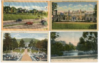   Lot of 4 Vintage Postcards   Buffalo, Lake George, Brooklyn Hyde Park