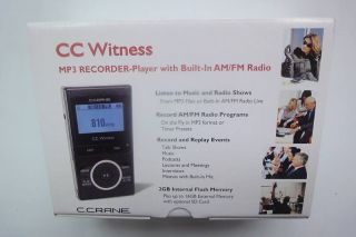 Crane CC Witness  Recorder Player Am FM Radio New
