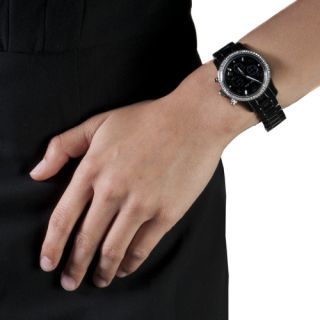 New Michael Kors Womens Chronograph Black Ceramic Bracelet Watch 