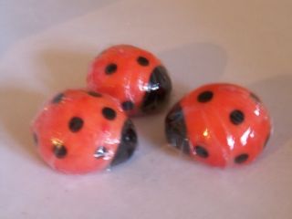 New Set Three Floating Candles Ladybugs Red Black Bugs Insects