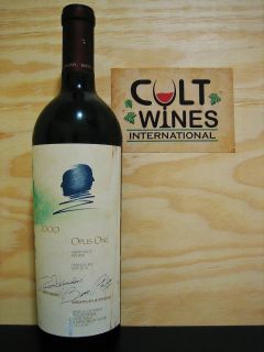 2000 Opus One Cabernet Blend Highly Rated and at Its Peak Drinking Age 