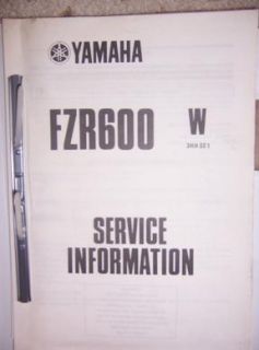 1989 Yamaha FZR600 w Motorcycle Service Data Manual U