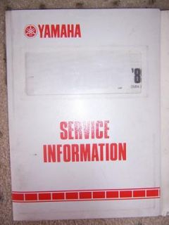1989 Yamaha FZR600 w Motorcycle Service Data Manual U