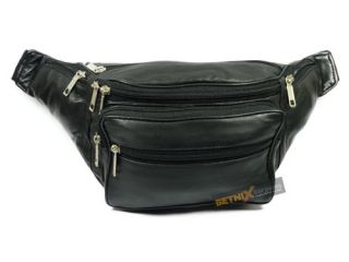 Leather Waist Bag Bum Bag Travel Pouch Pack Black Brown
