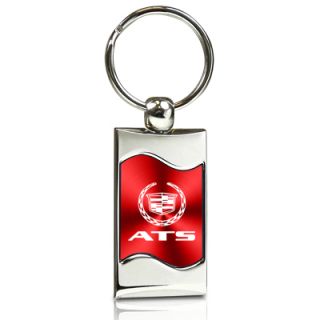 Cadillac ATS Red Spun Brushed Metal Key Chain Key Ring Keychain Free 